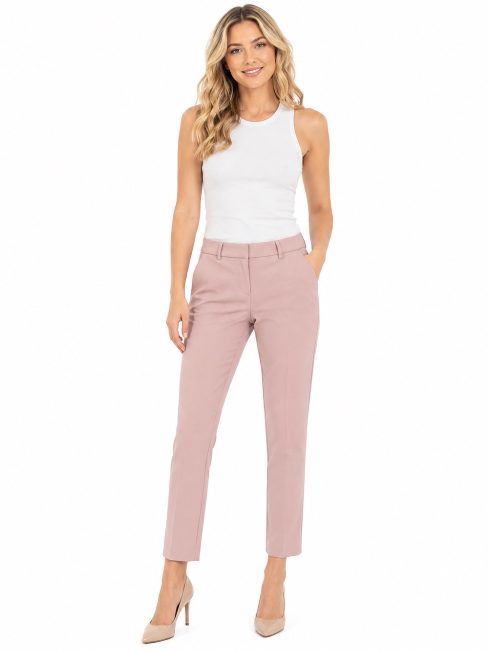 Express Stretch Columnist Ankle Mid-Rise Ankle Pants in Dusty Rose - Size 0R